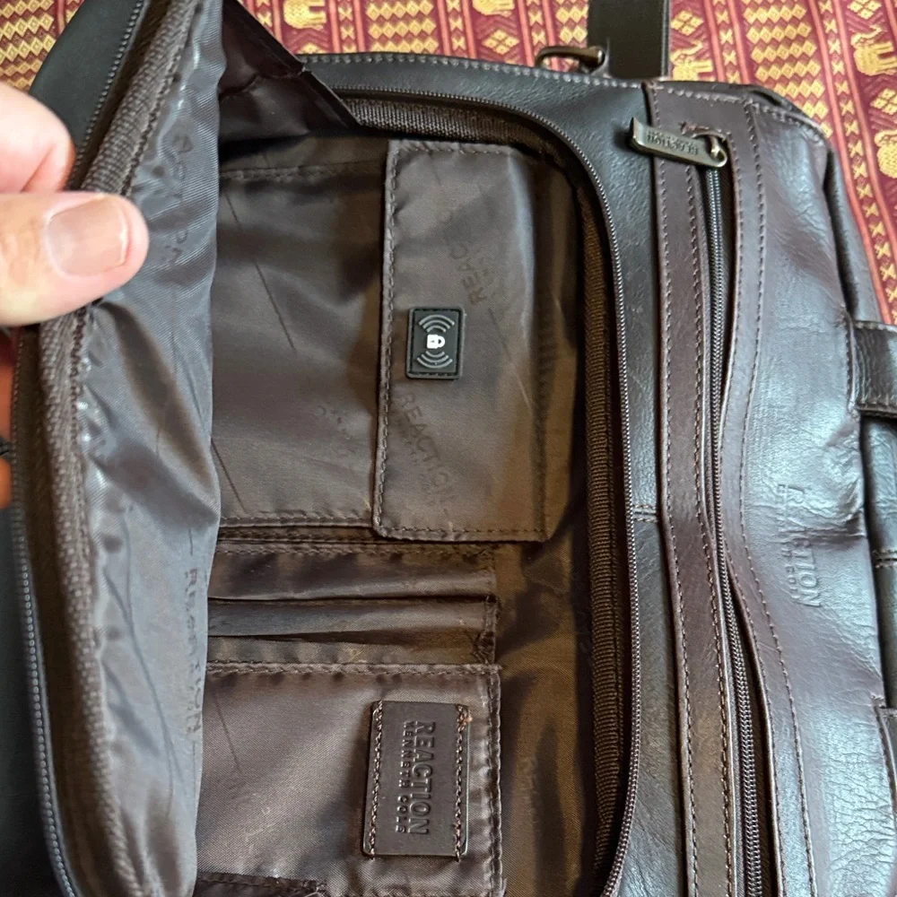 Kenneth Cole Dark Brown Leather Briefcase